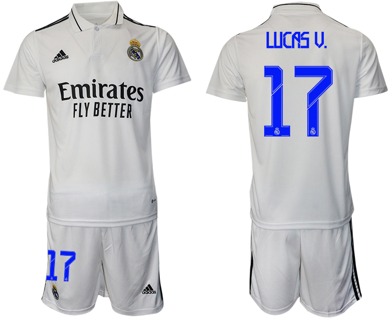 Men 2022-2023 Club Real Madrid home white #17 Adidas Soccer Jersey->real madrid jersey->Soccer Club Jersey